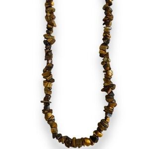 Stone Necklace Tiger’s Eye 34” Brown